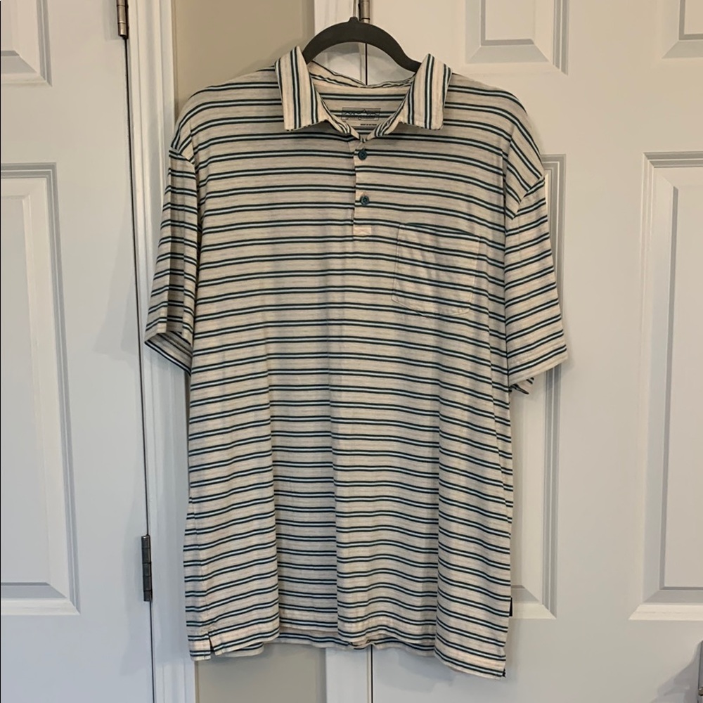Patagonia Teal and Peach Polo Shirt